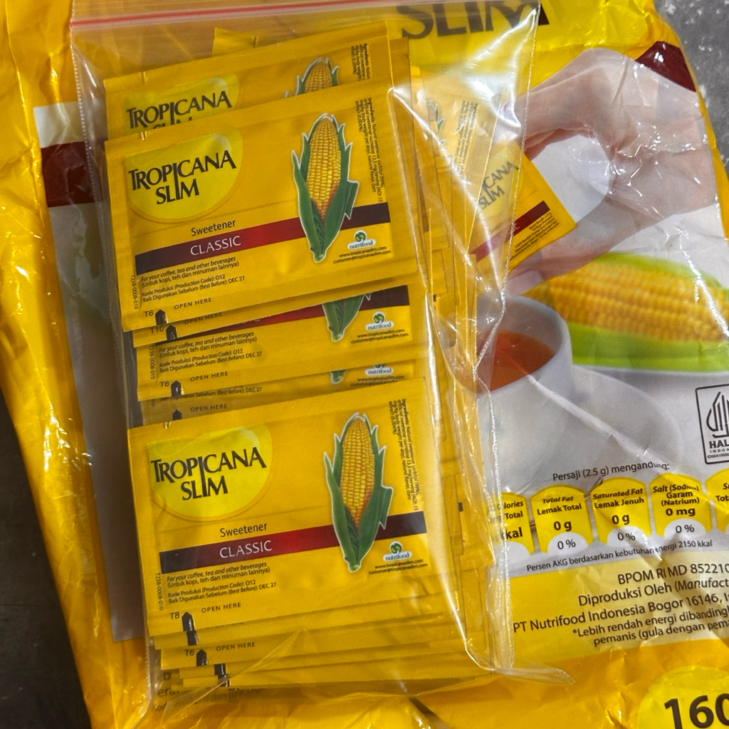 

Gula Tropicana Slim Classic 2,5gr Repack isi 40 Sachets EXP 2027