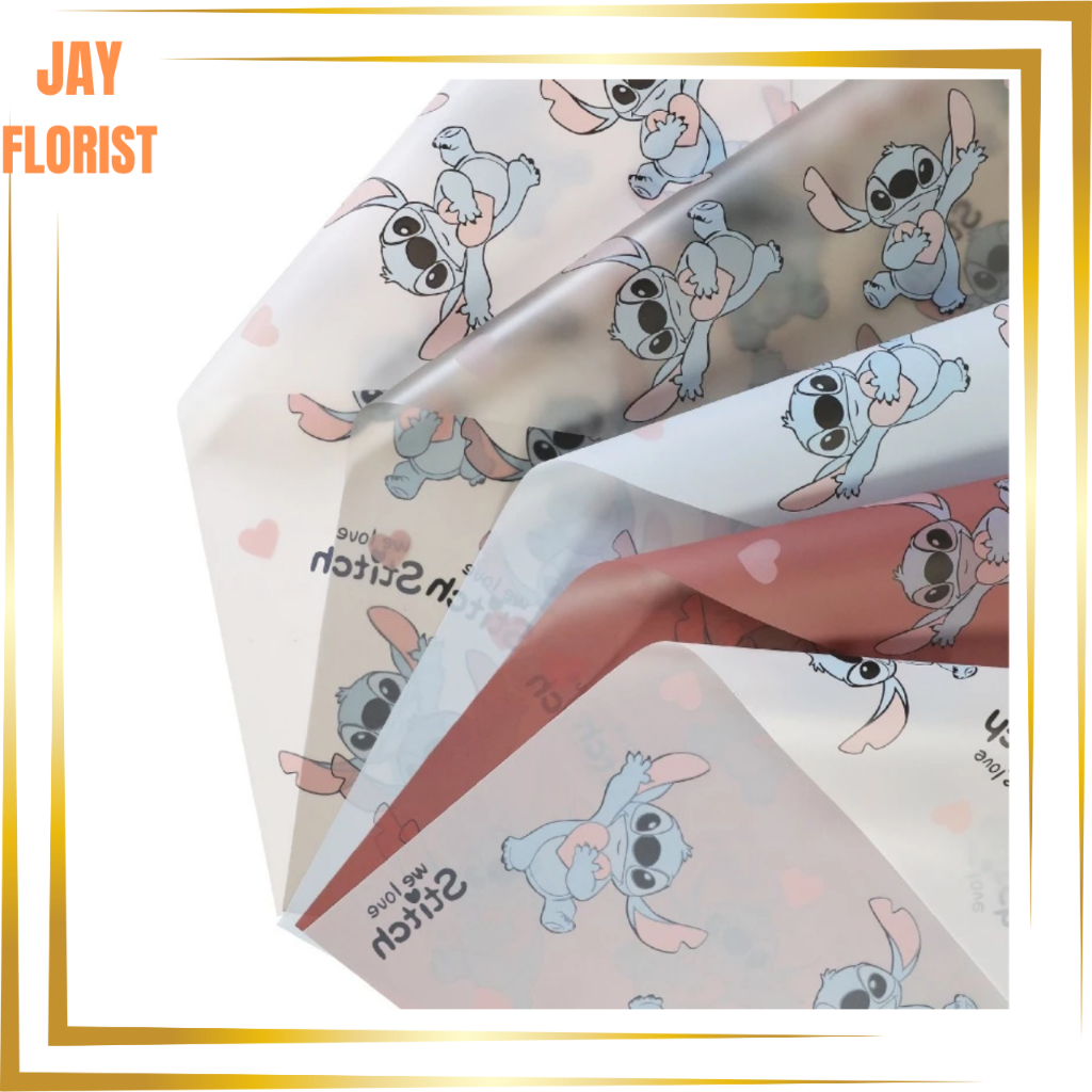 

KB86 Kertas Buket Motif Kartun LILO STITCH Flower Wrapping Paper Cellophane Pembungkus Kertas Kado