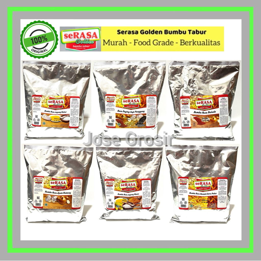 

Serasa Golden Bumbu Tabur 1kg Premium Bubuk Tabur Bumbu Keripik Kentang Shihlin Penyedap Rasa