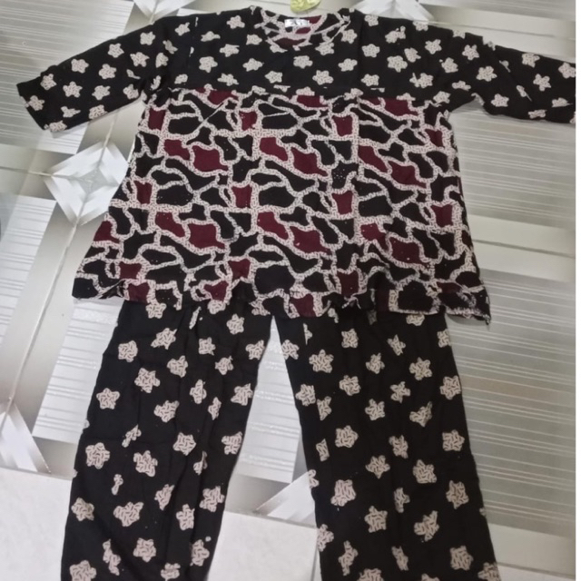DASTER PEKALONGAN A5 | Jumbo setelan celana panjang daster | one set baju tidur batik wanita