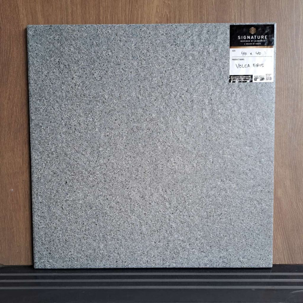 keramik teras 40x40cm Volca griss kasar matt brand mulia signature
