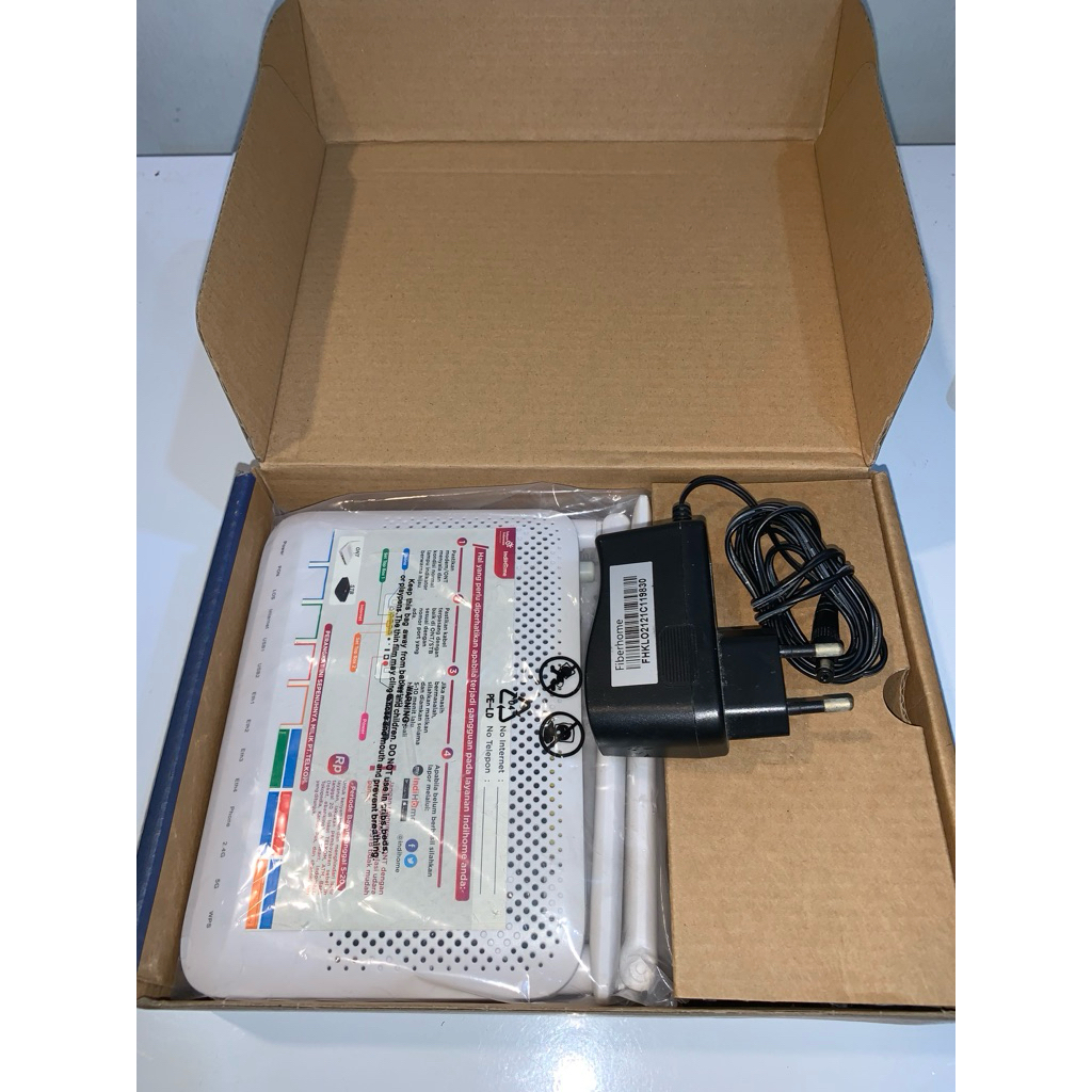 Router Wifi ONT GPON Fiberhome HG6145D2 Port Biru Premium 5G Dual Band + Adaptor Original