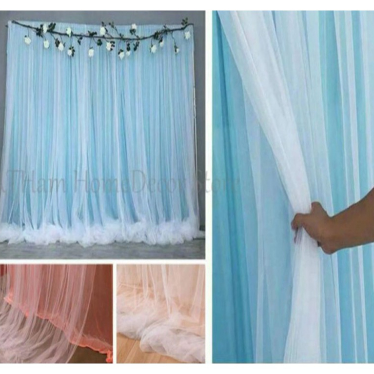 Dekorasi Lamaran Ulang Tahun Aesthetic Backdrop Kain Abutai Lapis Tile Tinggi 3m