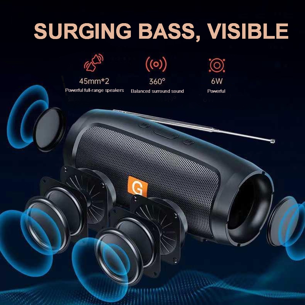 5.0 Speaker Bluetooth Super Bass / Radio Bluetooth Speaker Full Bass Besar 1200mah