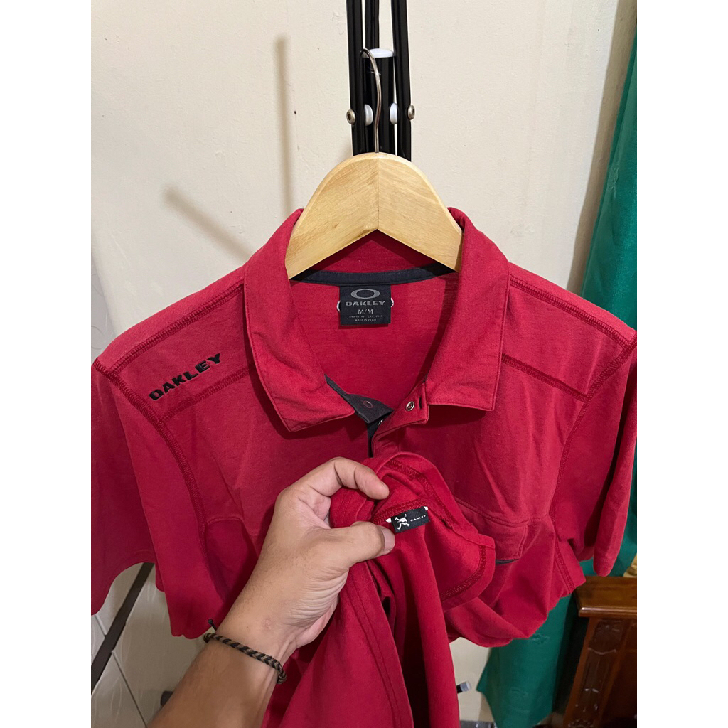 kaos kerah pocket oakley original
