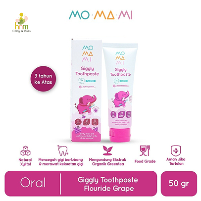 Momami Giggly Toothpaste / Momami Giggly Toothpaste Flouride / Pasta Gigi / Odol Anak