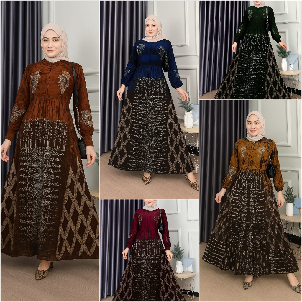 Gamis Busui Batik 01 - Gamis Batik Bahan Rayon Tebal Premium