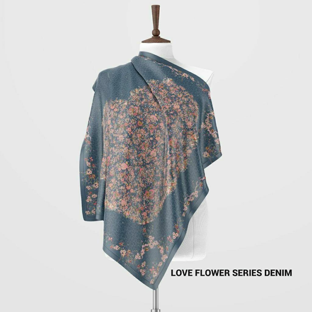Hijab voal sublime motif love flower series