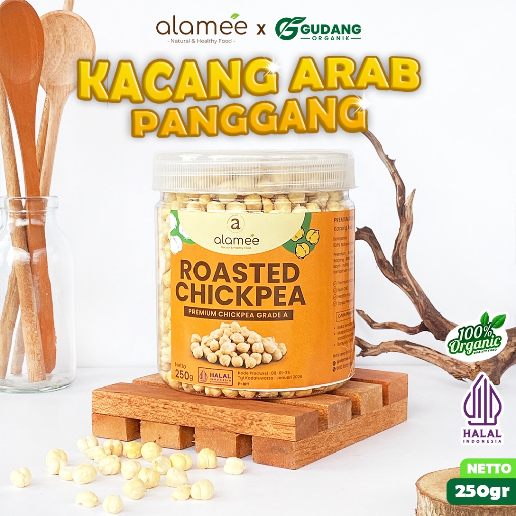 

ALAMEE Kacang Arab Panggang Roasted Chikpea Kacang Adas Gurih Matang Siap Makan PREMIUM 250gr