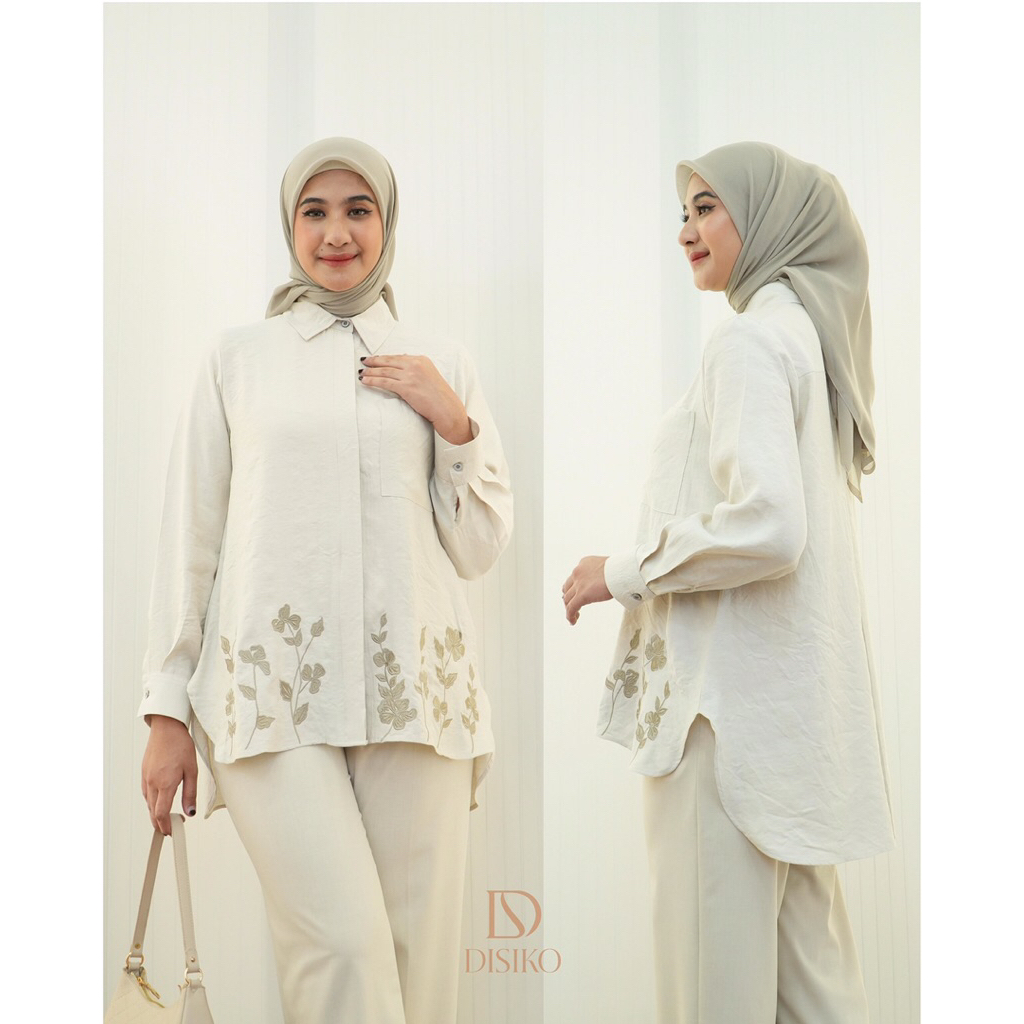 KEMEJA GHEA SHIRT BORDIR DEVA BLOUSE ALETHA BLUS BY DISIKO