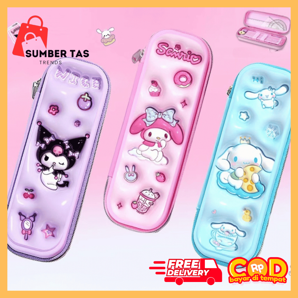 

Tempat pensil Sanrrio 5608 tempat pencil anak sekolah TK SD SMP laki-laki perempuan pencilcase hardcase RANDOM