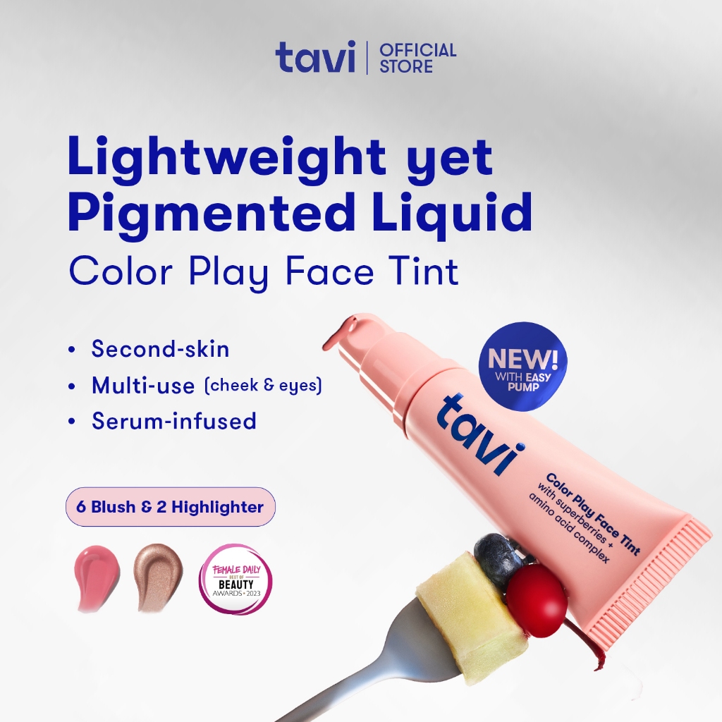 Creator's Picks -TAVI 3-in-1 Color Play Face Tint 9g - (Tavi Cream Blush, Blush On Cair, Highlighter