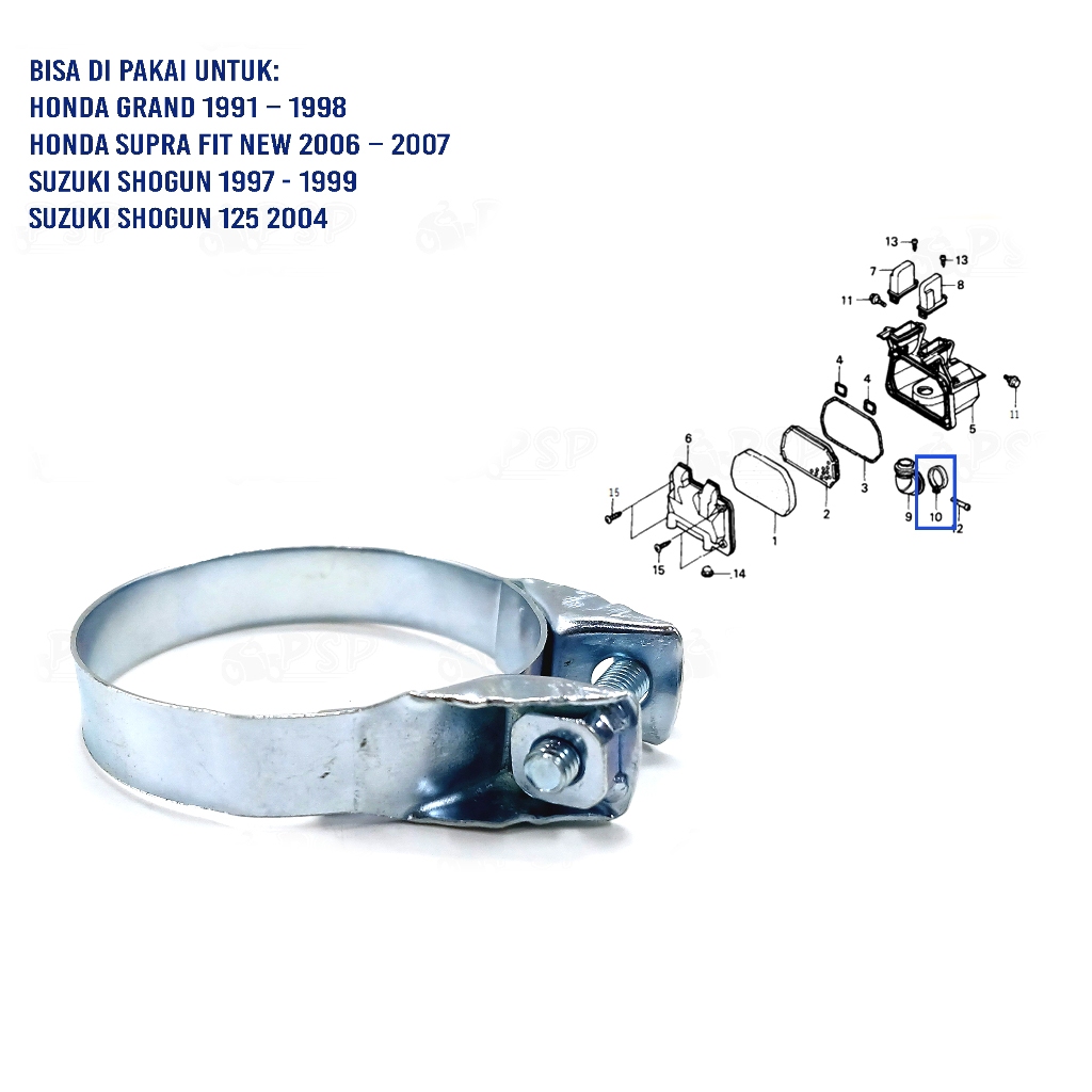 Klem Filter Grand "A" - Kleman Karet Filter Karbu Karburator Kecil Karisma Jupiter Shogun (Mur Las)