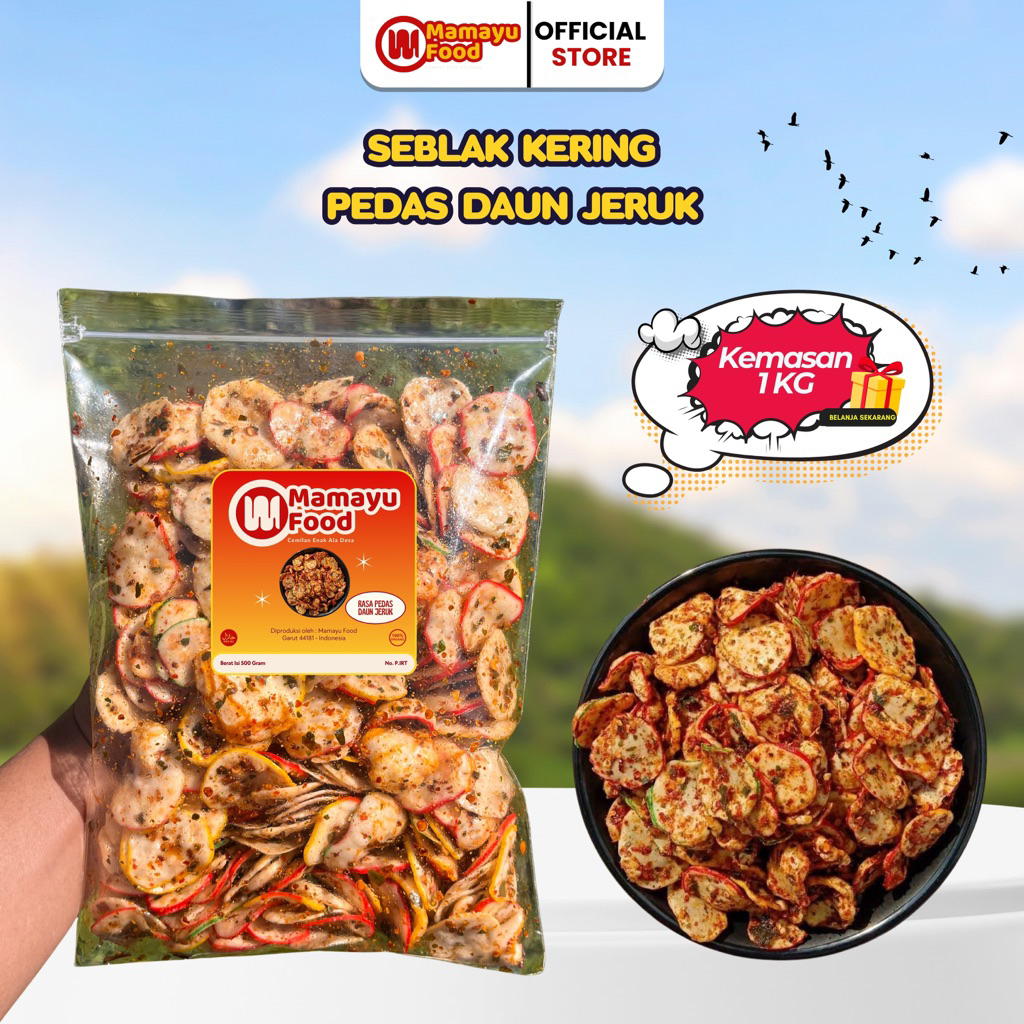

Mamayufood - Kerupuk Seblak Kering (Sebring) Pedas Daun Jeruk 1KG