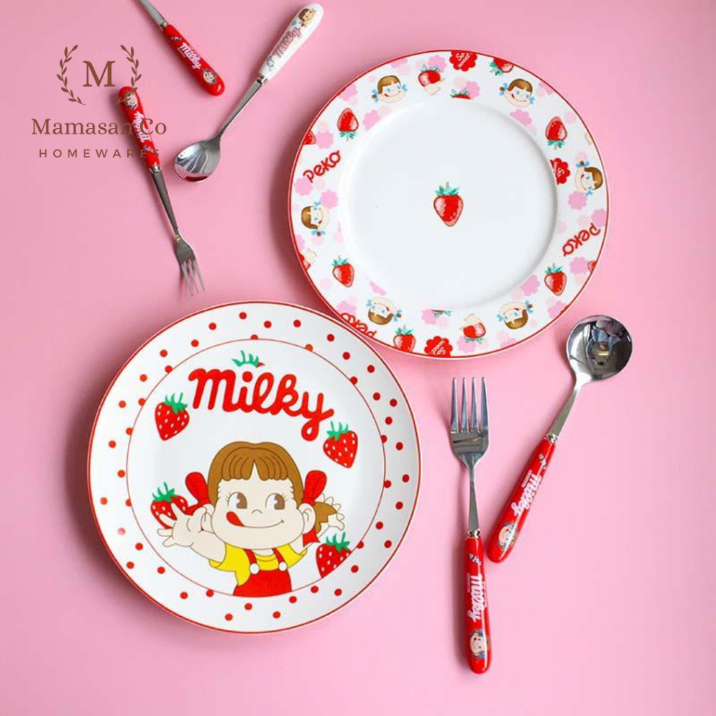 Peko Milky Ceramic Plate | Piring Keramik Peko