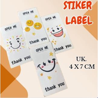

STIKER LABEL KEMASAN OPEN ME & THANK YOU UKURAN 4 X7 CM