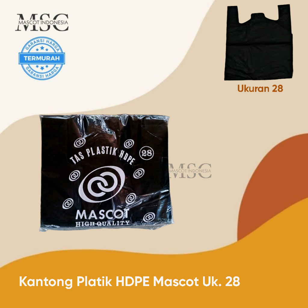 Kantong Plastik Mascot HITAM ukuran 28