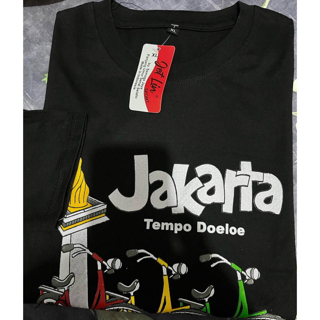 QH Baju Kaos Atasan Lengan Panjang Dewasa Pria Wanita Monas Motif Campur