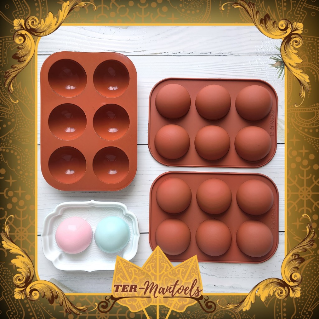 Cetakan Silikon Coklat Bulat / Cetakan Pudding / Baking Mold Silicone Cetakan 6 Lubang Serbaguna