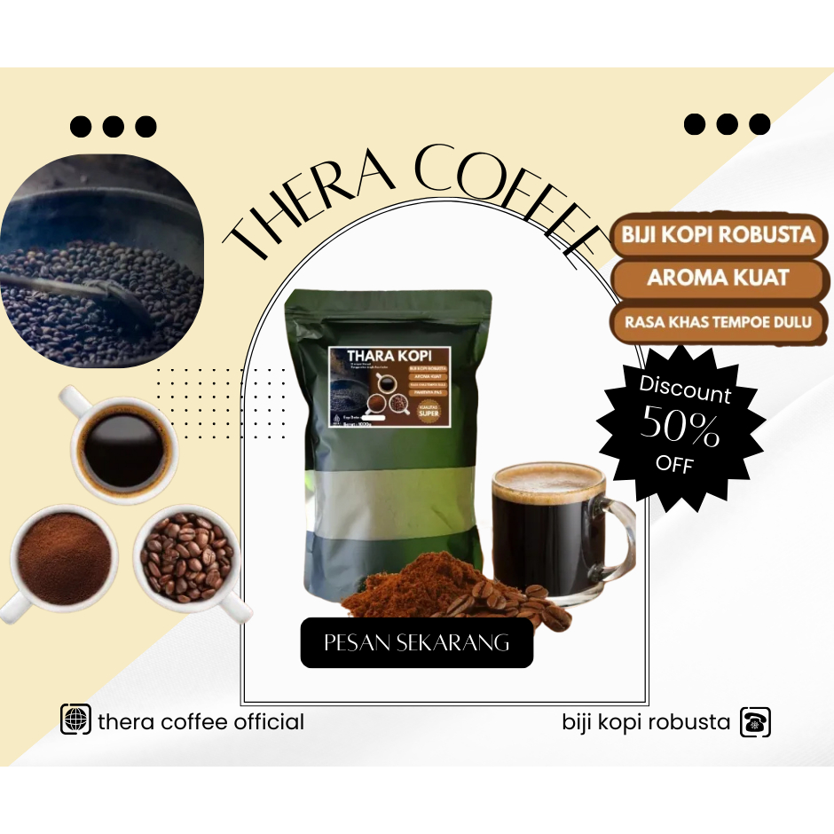 

Kopi Robusta Bubuk Thara – Aroma Kuat, Rasa Tempoe Dulu – 1kg Premium