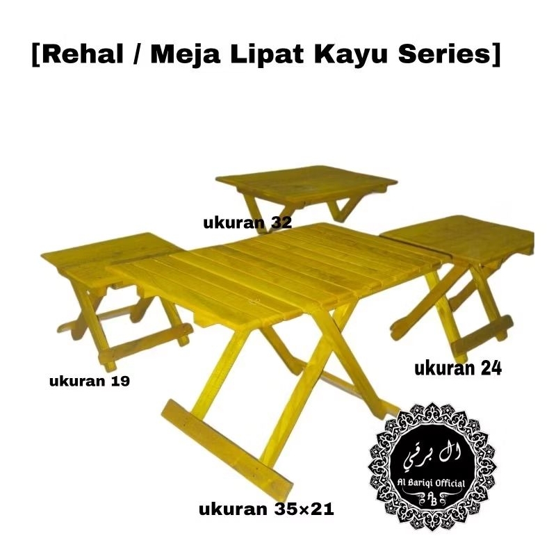 ALBARIQI [ REHAL KAYU SERIES ] Rehal Kayu / Meja Al Qur'an Meja Lipat Kayu Ringan / Meja Laptop Kayu