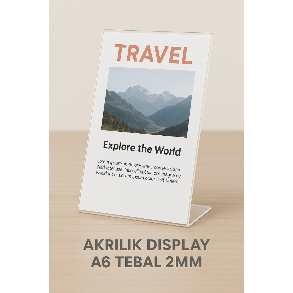 

Rak Brosur A6/A4 Akrilik / Display Menu Meja / Acrylic Flyer Holder