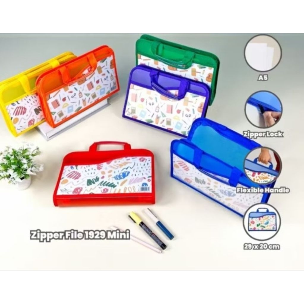 

TOPLA Map Zipper File Mini Resleting 1929 A5: Penyimpanan Berkas Kertas yg praktis