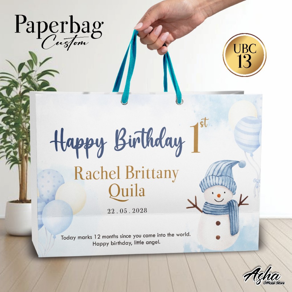 

TAS HAMPERS ULANG TAHUN LUCU MURAH - PAPER BAG ULANG TAHUN CUSTOM FREE FOTO BAHAN BRIEF CARD