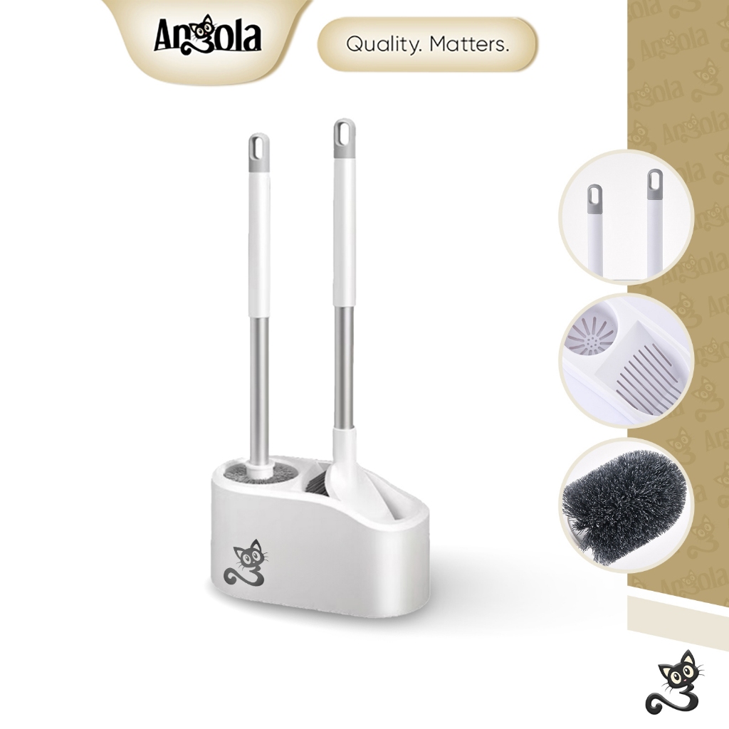 ANGOLA Sikat Kloset Duduk/Jongkok 2IN1 D83 Sikat Pembersih Toilet / Toilet Brush / Sikat WC