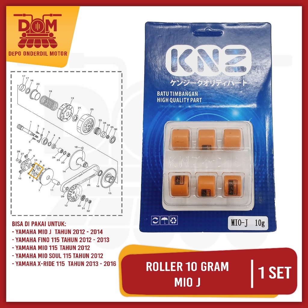 Roller MIO J 10 GRAM (KNZ) Batu Timbangan Roler Racing YAMAHA Mio Soul GT 115 X Ride Fino 115 Nouvo