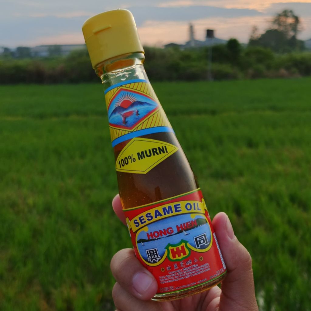 

(MURNI 100%) Minyak wijen sesame oil 90ML | Botol kaca merk hong hien