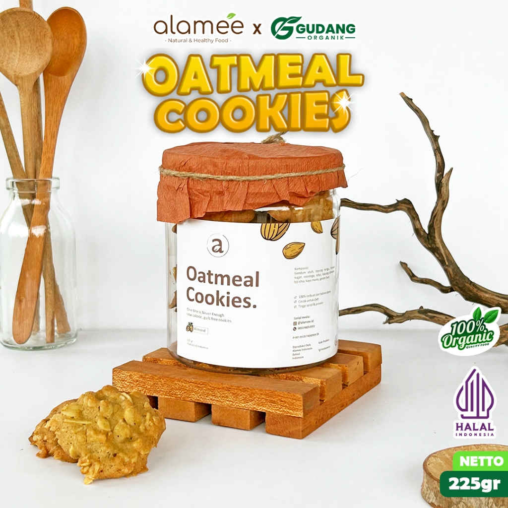 

OATMEAL DIET COOKIES ALMOND OAT PELANCAR ASI BOOSTER SNACK SEHAT MAKANAN ANAK BAYI BALITA MPASI