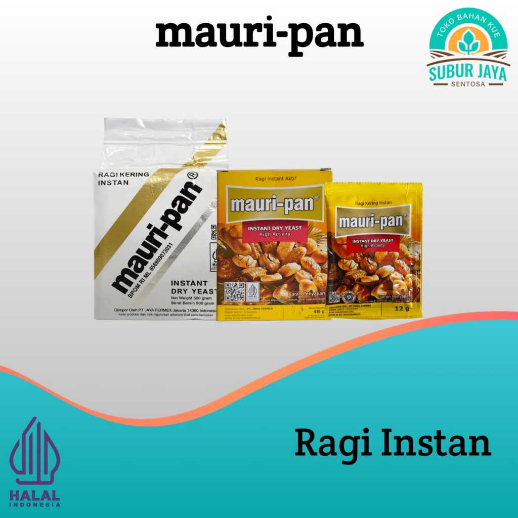 

MAURIPAN INSTANT DRY YEAST / Ragi instant kering (4x12gr) 48gr