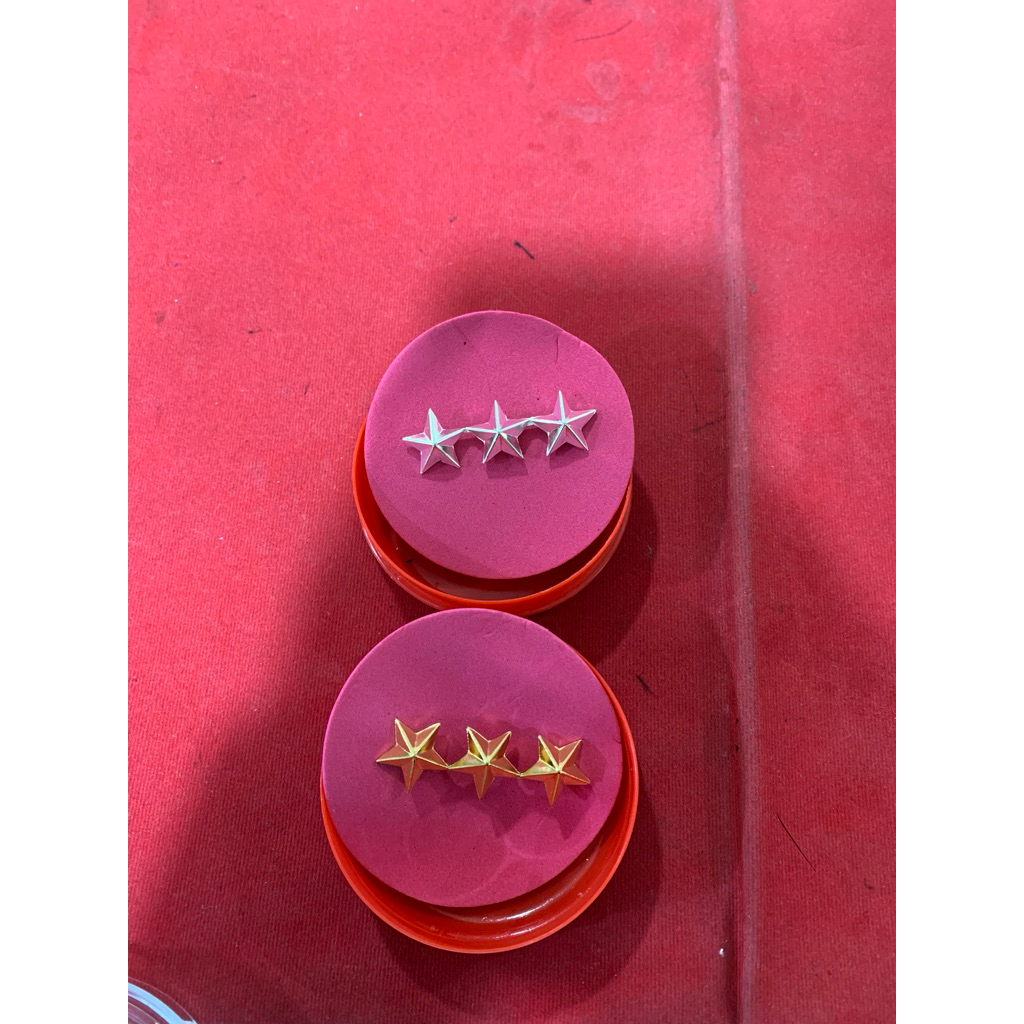 Pin kerah Bintang 5- Pin kerah Gubernur Segi5- Pin Pangkat Kerah