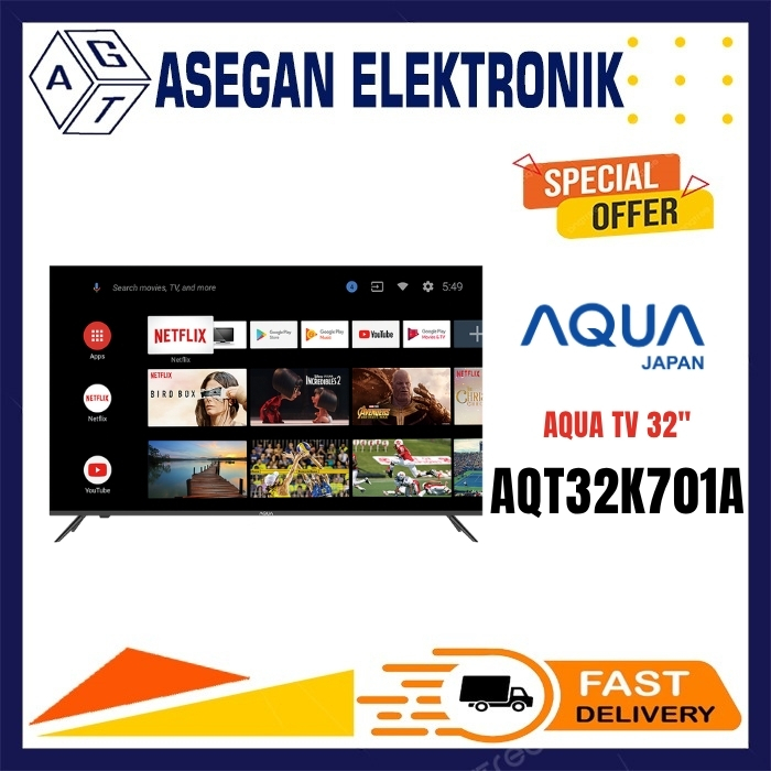 ANDROID TV AQUA AQT32K701A ANDROID TV 32 INCH AQT32K701 TV AQUA 32" ANDROID