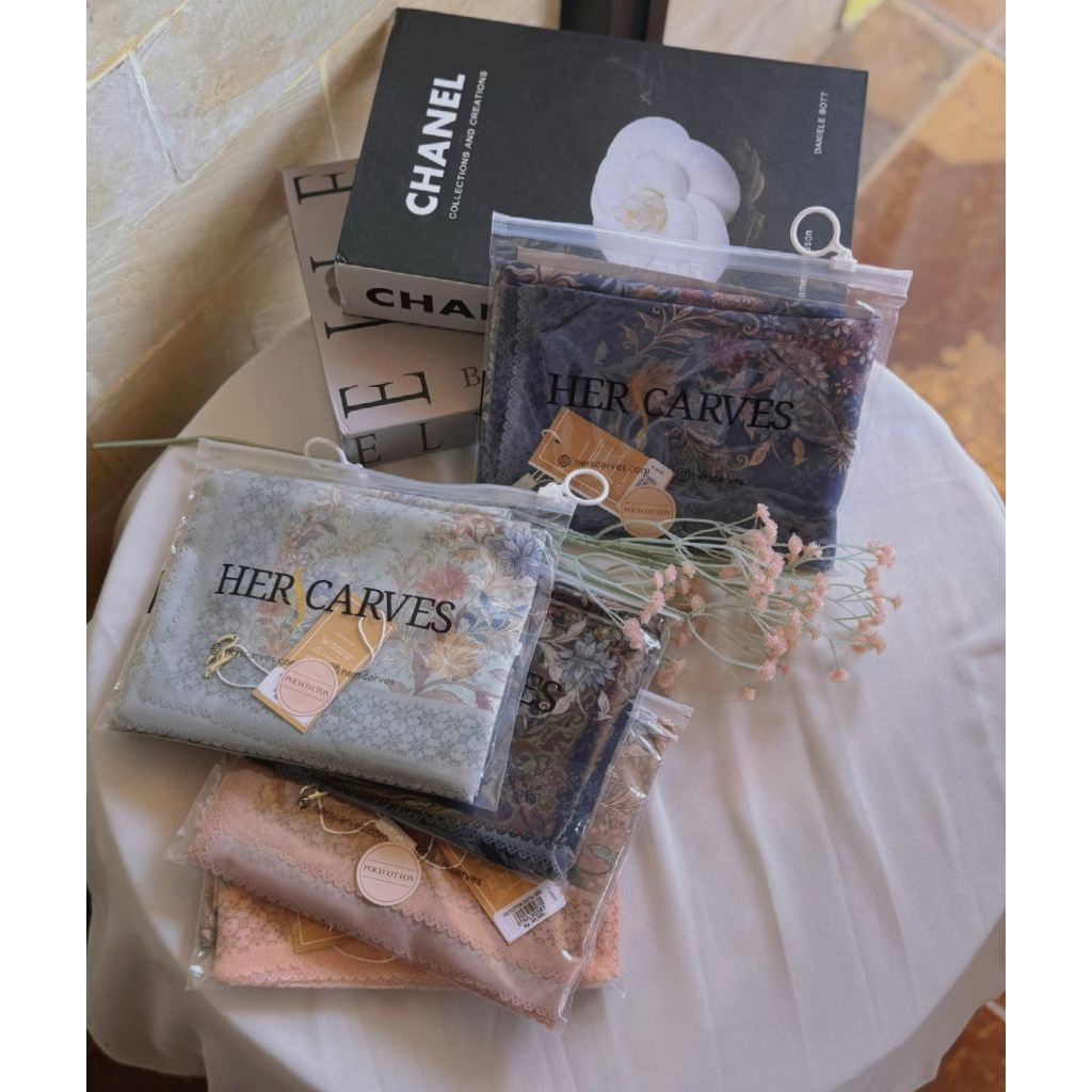 Hijab segiempat herscarves polycotton HIJAB VOAL MOTIF Herscarves pouch Voal premium Voal motif