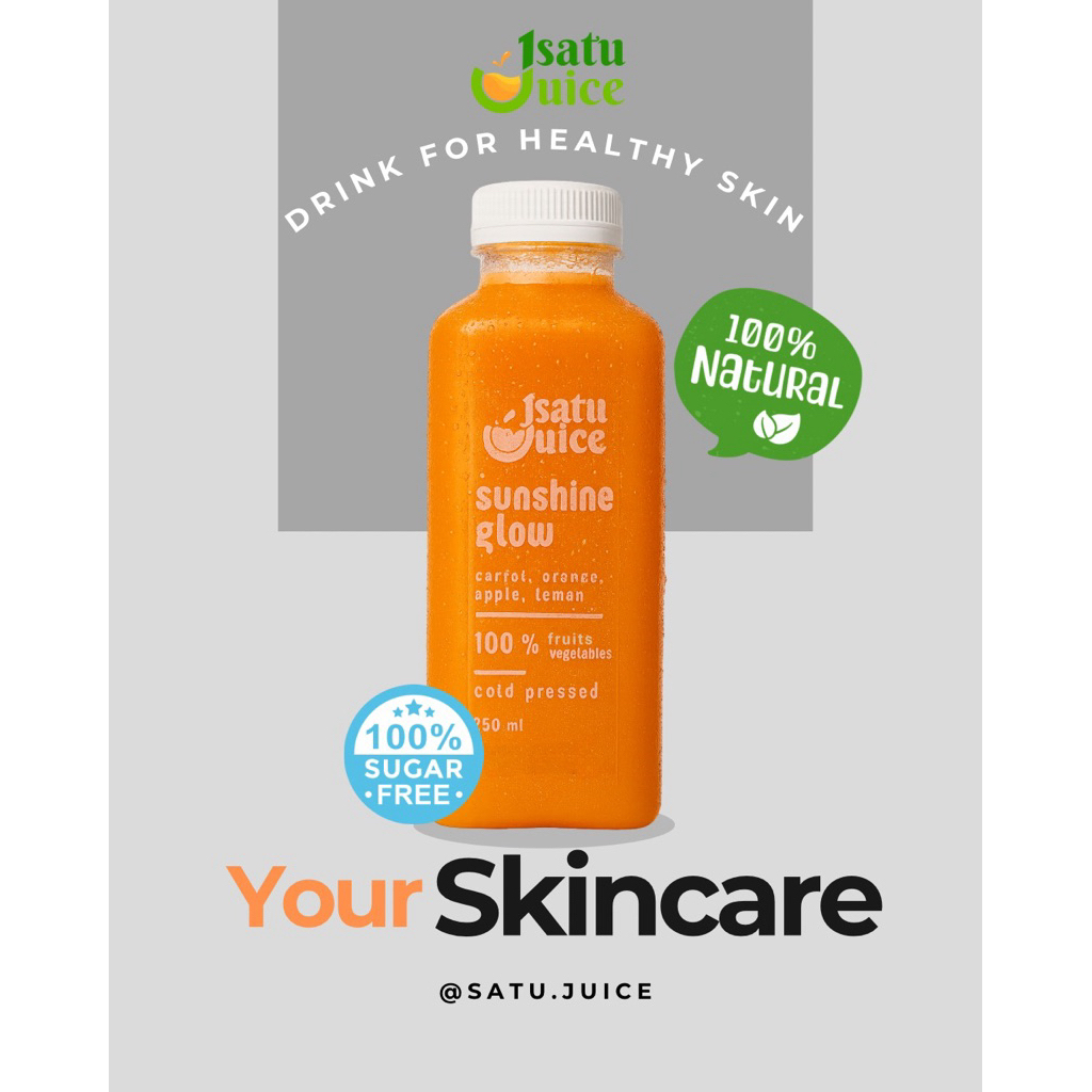 

Sunshine Glow | Coldpress Juice | Wortel, Apel, Jeruk, Lemon | 100% buah dan sayur | No Sugar, No Water