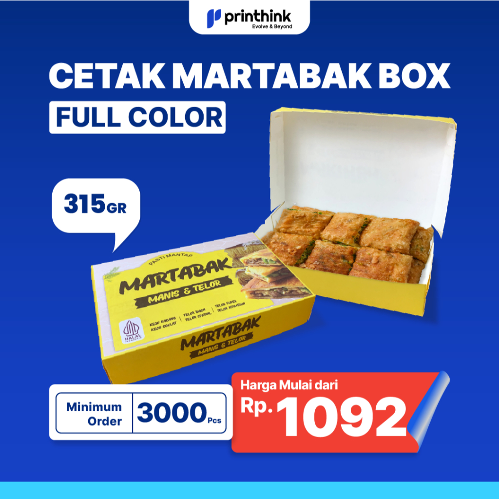 

Packaging Dus Martabak Custom Full Color Print – Board Rose 315gr Min Order 3000Pcs