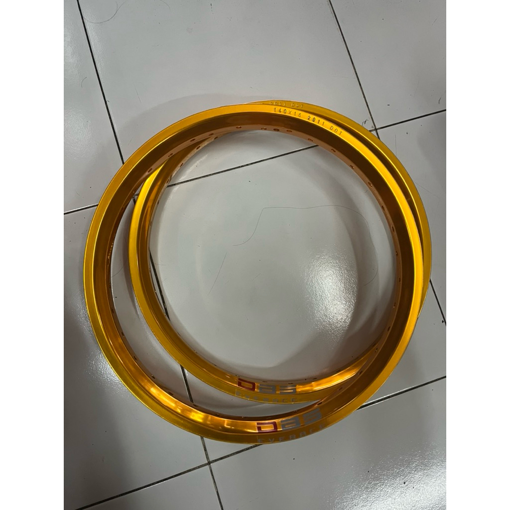 velg almunium jari2 dbs 140-16 x 2 pc/ 1 set warna gold.