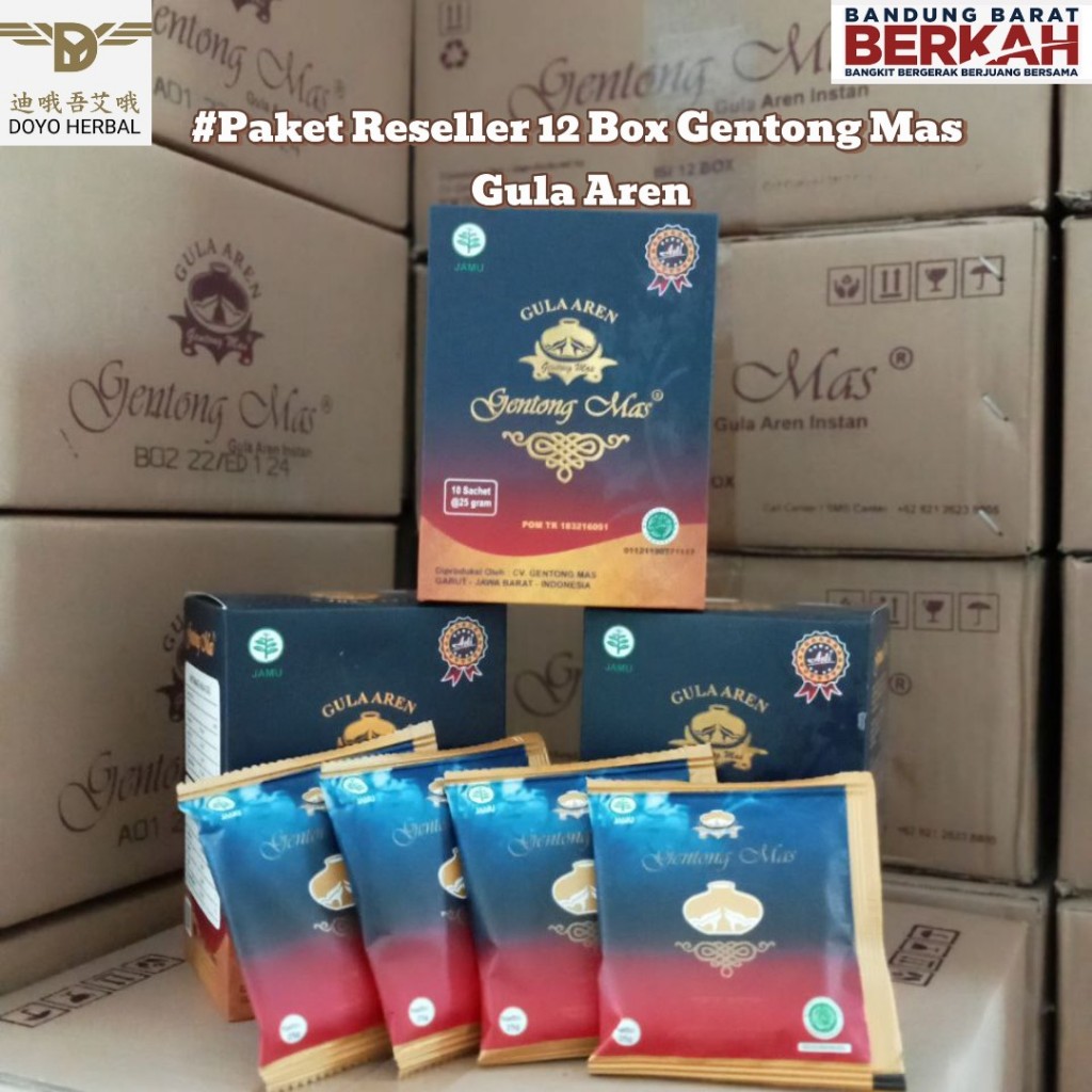 

Paket Reseller Super Hemat 12 Box Gentong Mas Herbal Gula Aren Asli – Doyo Herbal