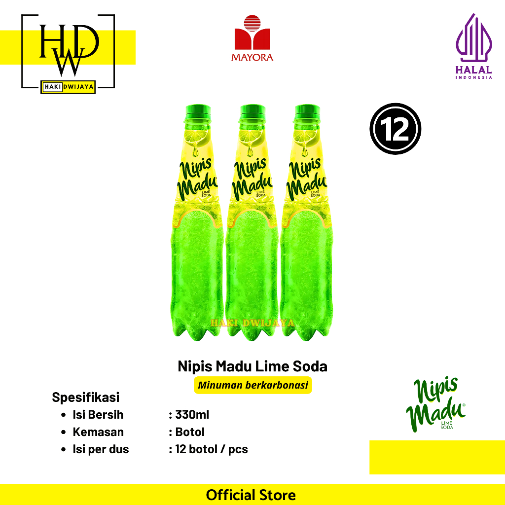 

Nipis Madu Minuman Segar Perpaduan Jeruk Nipis & Madu Kemasan 330ml x 12 Botol