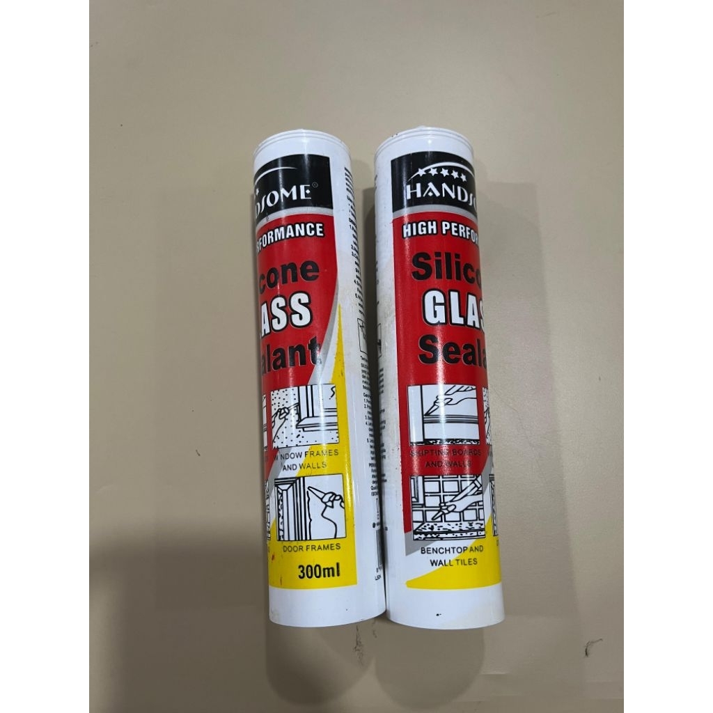 HANDSOME - LEM KACA - LEM SEALANT - Botol 300 gram - Aquarium Akuarium Clear Hitam Putih - LEM SILIK