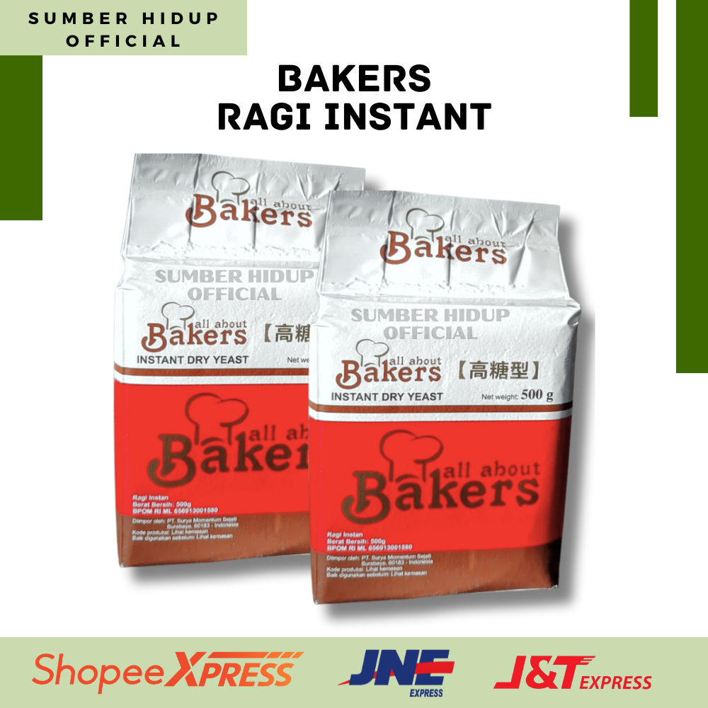 

BAKERS RAGI INSTANT 500 GRAM / INSTANT DRY YEAST WHITE / PENGEMBANG KUE