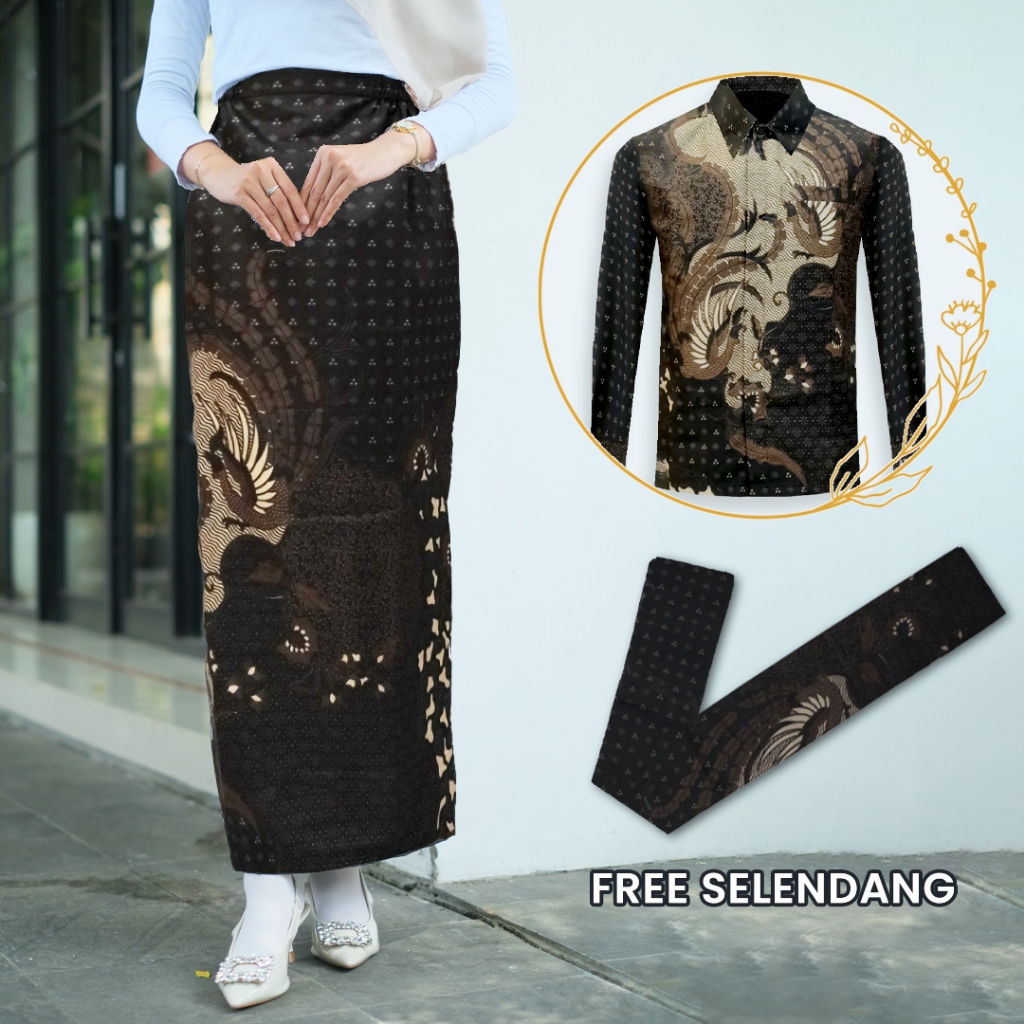 Batik Couple Termurah - Rok Batik Couple Bawahan Kebaya Modern Kemeja Slimfit Baju Batik Furing Baju