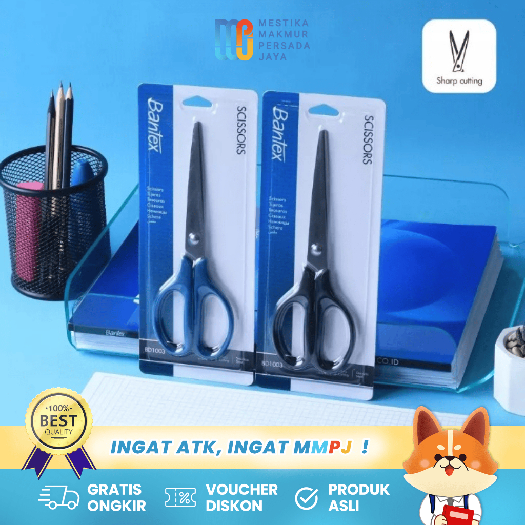 

Bantex Gunting Stainless Steel 18cm - Gunting Kantor Tajam & Simetris BD1003