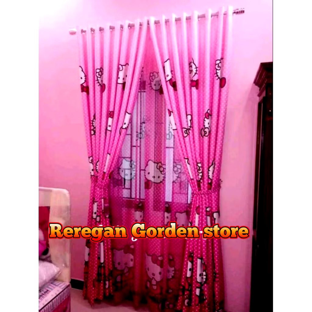 gorden Hello Kitty gorden karakter anak gorden blackout tebal gak tembus pandang gorden pintu ring s