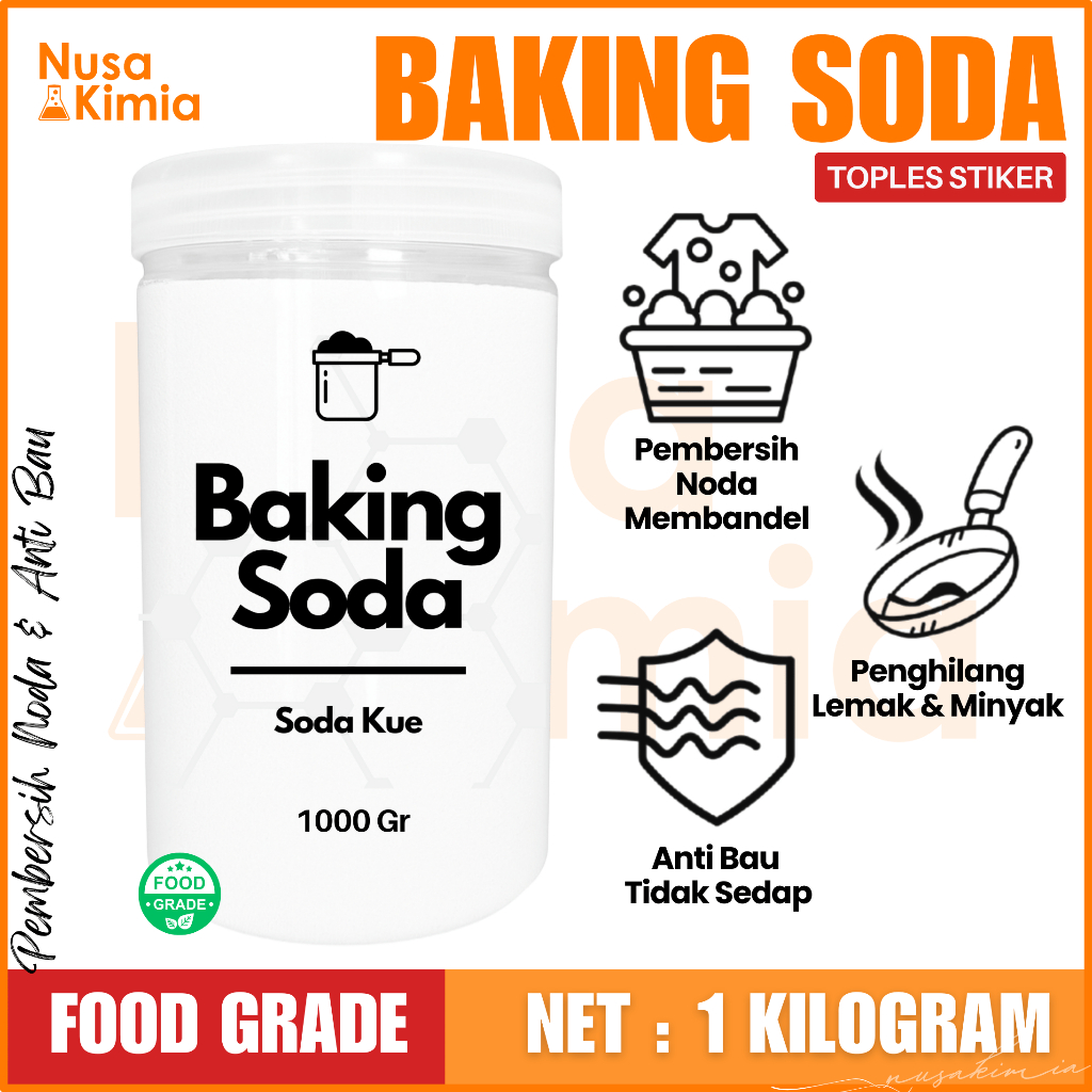 

Baking Soda 1 KILOGRAM - Sodium Bicarbonate Food Grade - Soda Kue