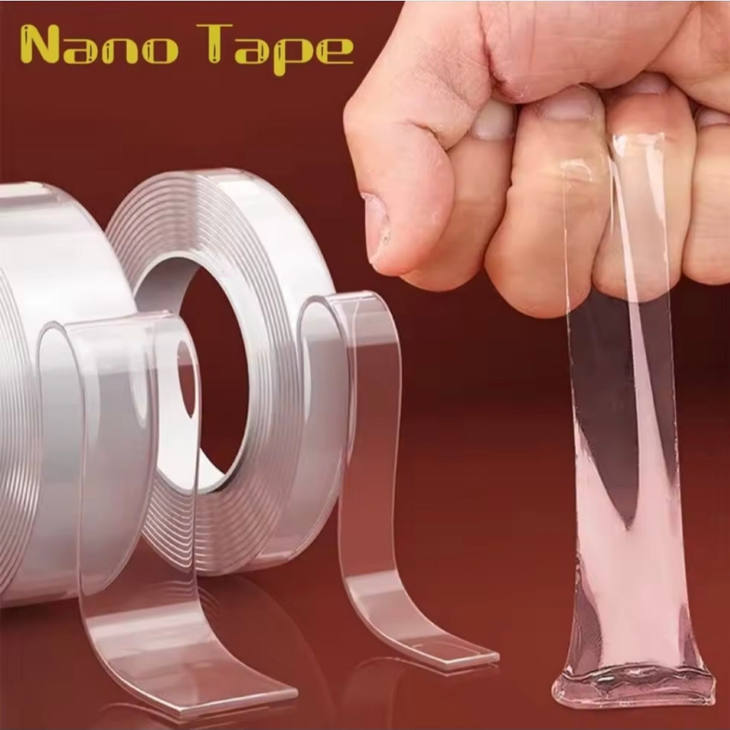 

Double Tape Nano Tape Transparant Lakban Bening Double Tape Perekat 3M 5M