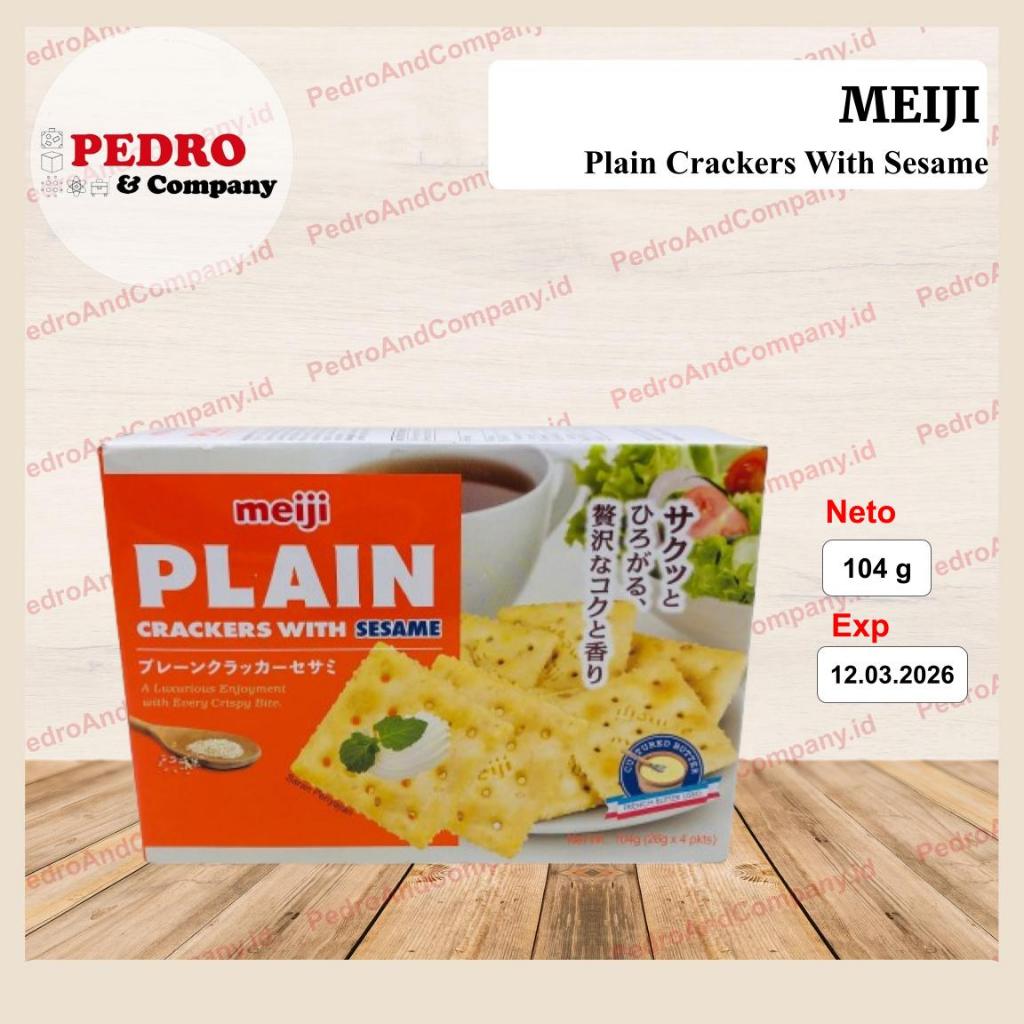 

Meiji Plain Crackers with Sesame 104 gram biskuit kraker wijen