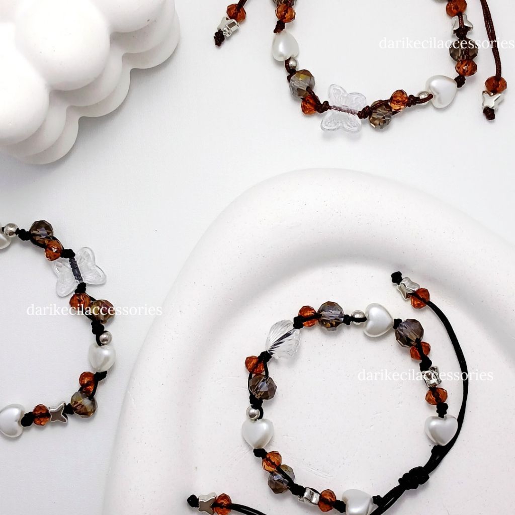 Gelang serut tali giok | Gelang kerang | Gelang kupu kupu | Gelang couple | Gelang Aesthetic